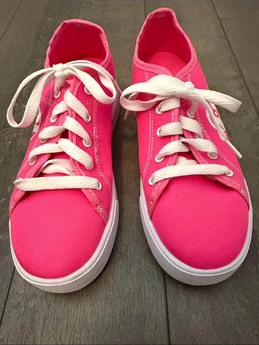 Heelys Hot Pink Canvas Lace-Up Wheeled Sneakers